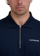 Sandbanks Golf Pin Lock Zip Polo Shirt - Navy