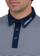 Sandbanks Golf Fine Stripe Polo Shirt - Navy