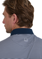 Sandbanks Golf Fine Stripe Polo Shirt - Navy