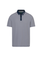 Sandbanks Golf Fine Stripe Polo Shirt - Navy