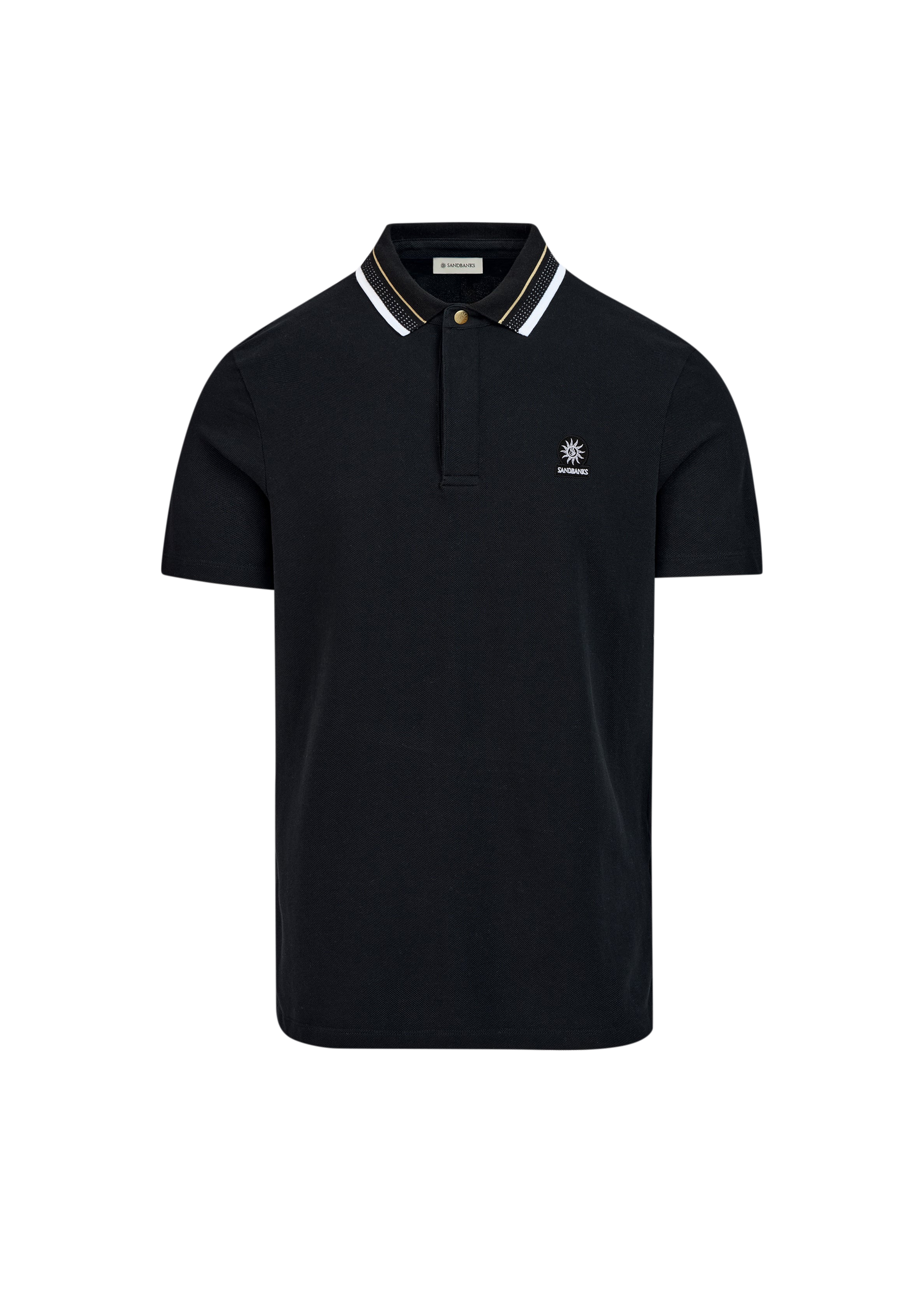 Sandbanks Snap Collar Polo Shirt - Black