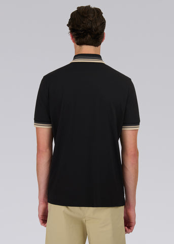 Sandbanks Gradient Rib Polo Shirt - Black