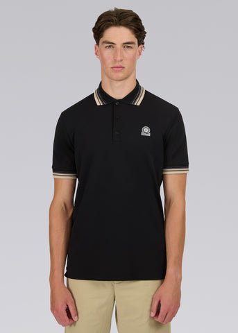 Sandbanks Gradient Rib Polo Shirt - Black