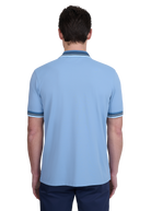 Gradient Rib Polo Shirt - Dusty Blue