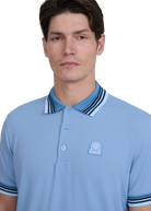 Gradient Rib Polo Shirt - Dusty Blue