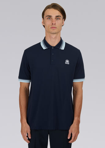 Sandbanks Gradient Rib Polo Shirt - Navy