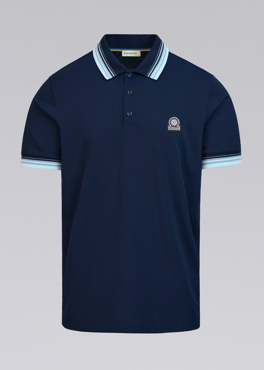 Sandbanks Gradient Rib Polo Shirt - Navy