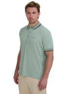 Sandbanks Gradient Rib Polo Shirt - Sage