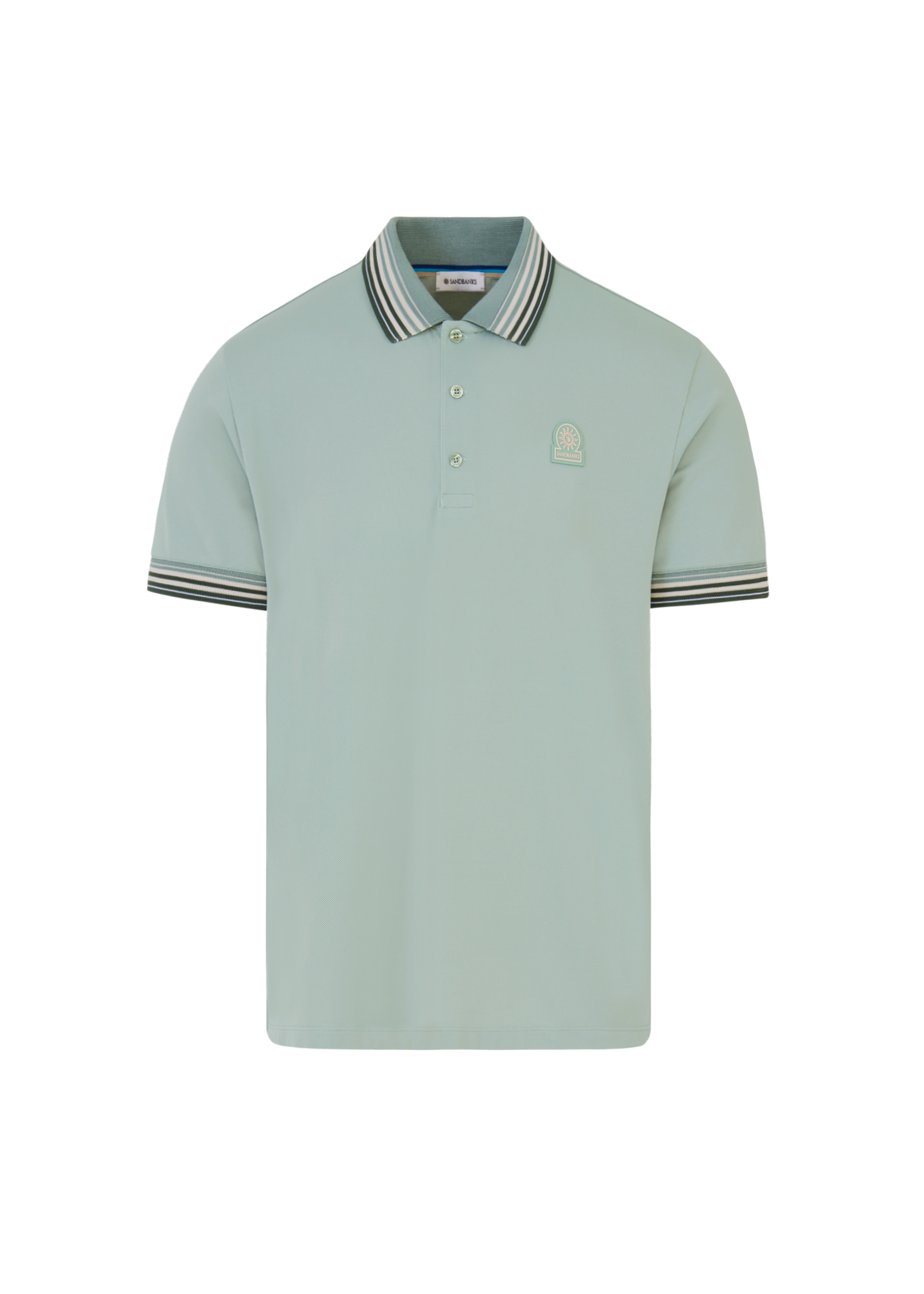 Sandbanks Gradient Rib Polo Shirt - Sage
