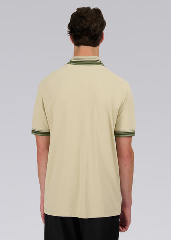 Sandbanks Gradient Rib Polo Shirt - Stone