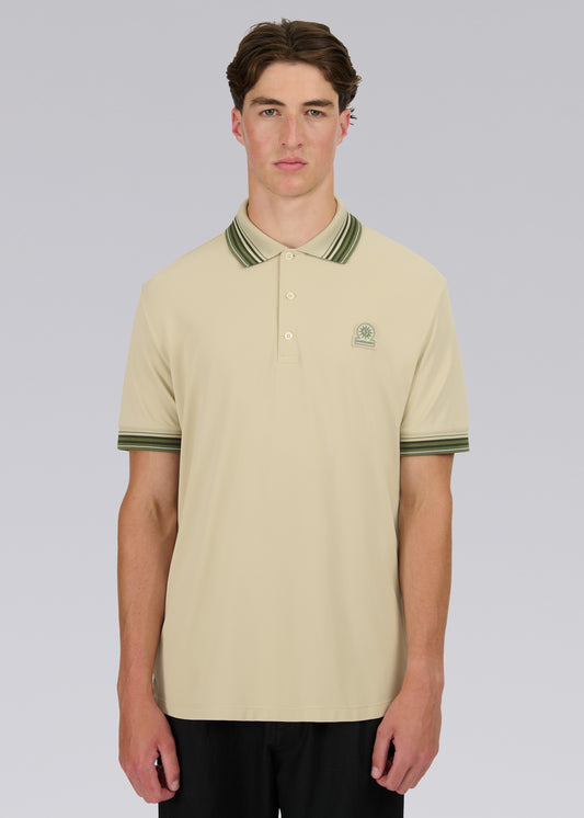 Sandbanks Gradient Rib Polo Shirt - Stone