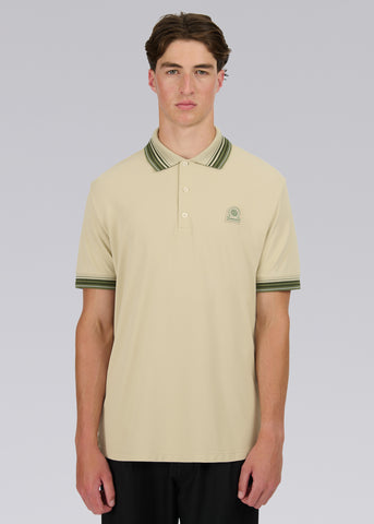Sandbanks Gradient Rib Polo Shirt - Stone