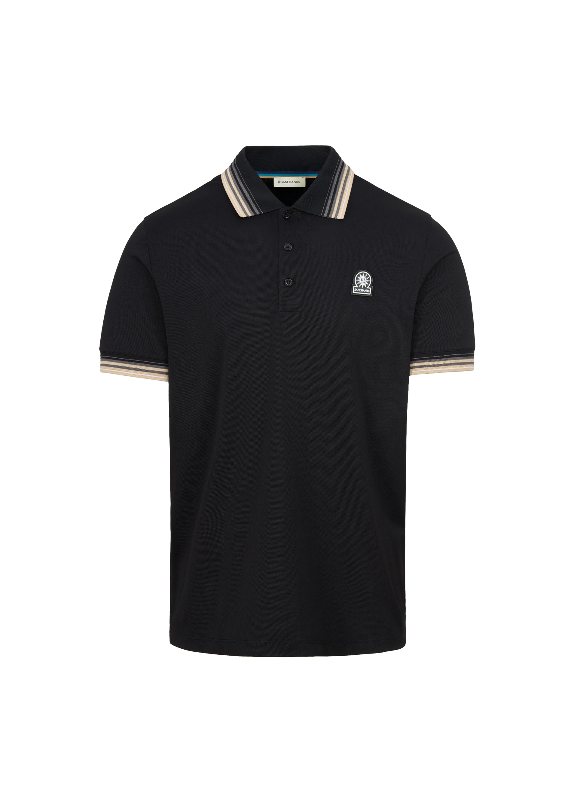 Sandbanks Gradient Rib Polo Shirt - Black
