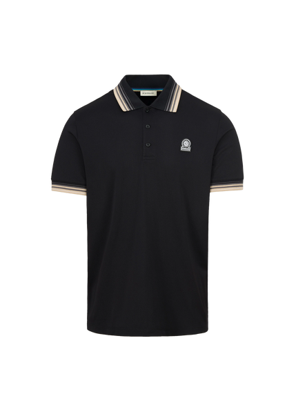 Sandbanks Gradient Rib Polo Shirt - Black