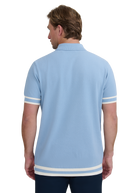 Stripe Hem Polo Shirt - Dusty Blue