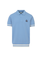 Stripe Hem Polo Shirt - Dusty Blue