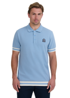 Stripe Hem Polo Shirt - Dusty Blue