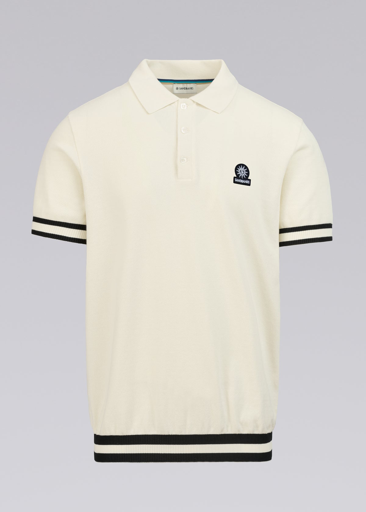 Sandbanks Stripe Hem Polo Shirt - Ecru