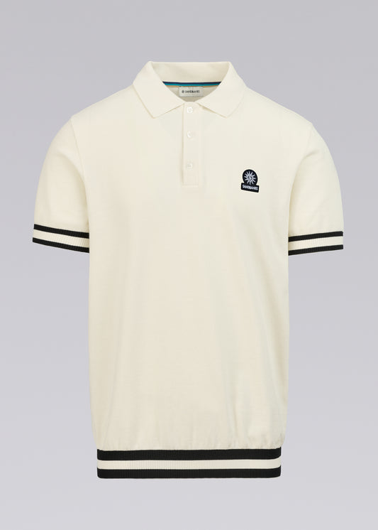 Sandbanks Stripe Hem Polo Shirt - Ecru