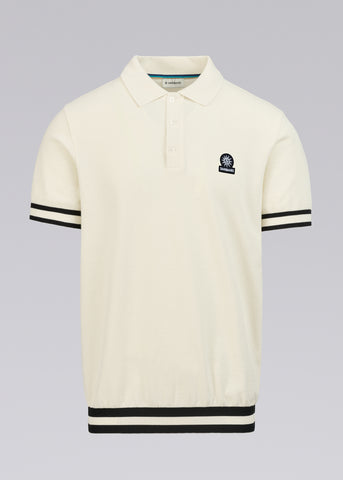 Sandbanks Stripe Hem Polo Shirt - Ecru