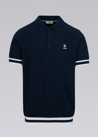 Sandbanks Stripe Hem Polo Shirt - Navy