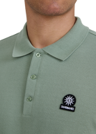 Stripe Hem Polo Shirt - Sage