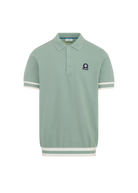 Stripe Hem Polo Shirt - Sage