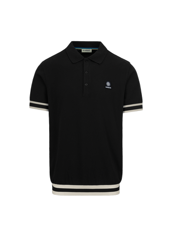 Sandbanks Stripe Hem Polo Shirt - Black