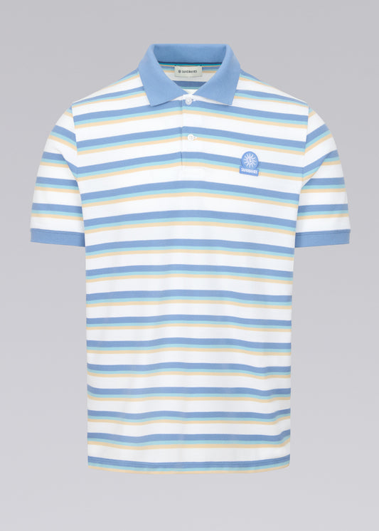 Sandbanks Tri-colour Fade Stripe Polo Shirt - Multi
