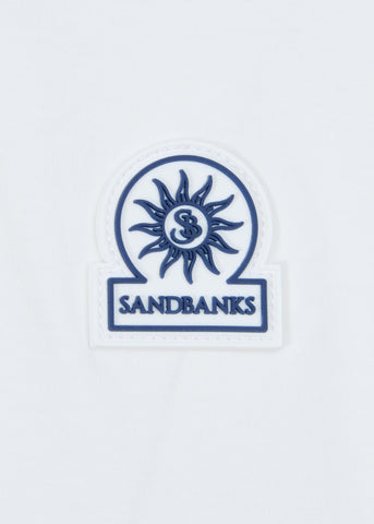 Sandbanks Tri-Colour Tipped 3-Button Polo Shirt - White