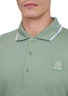 Tri-Colour Tipped 3-Button Polo Shirt - Sage