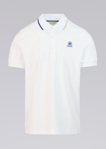 Sandbanks Tri-Colour Polo Shirt - White