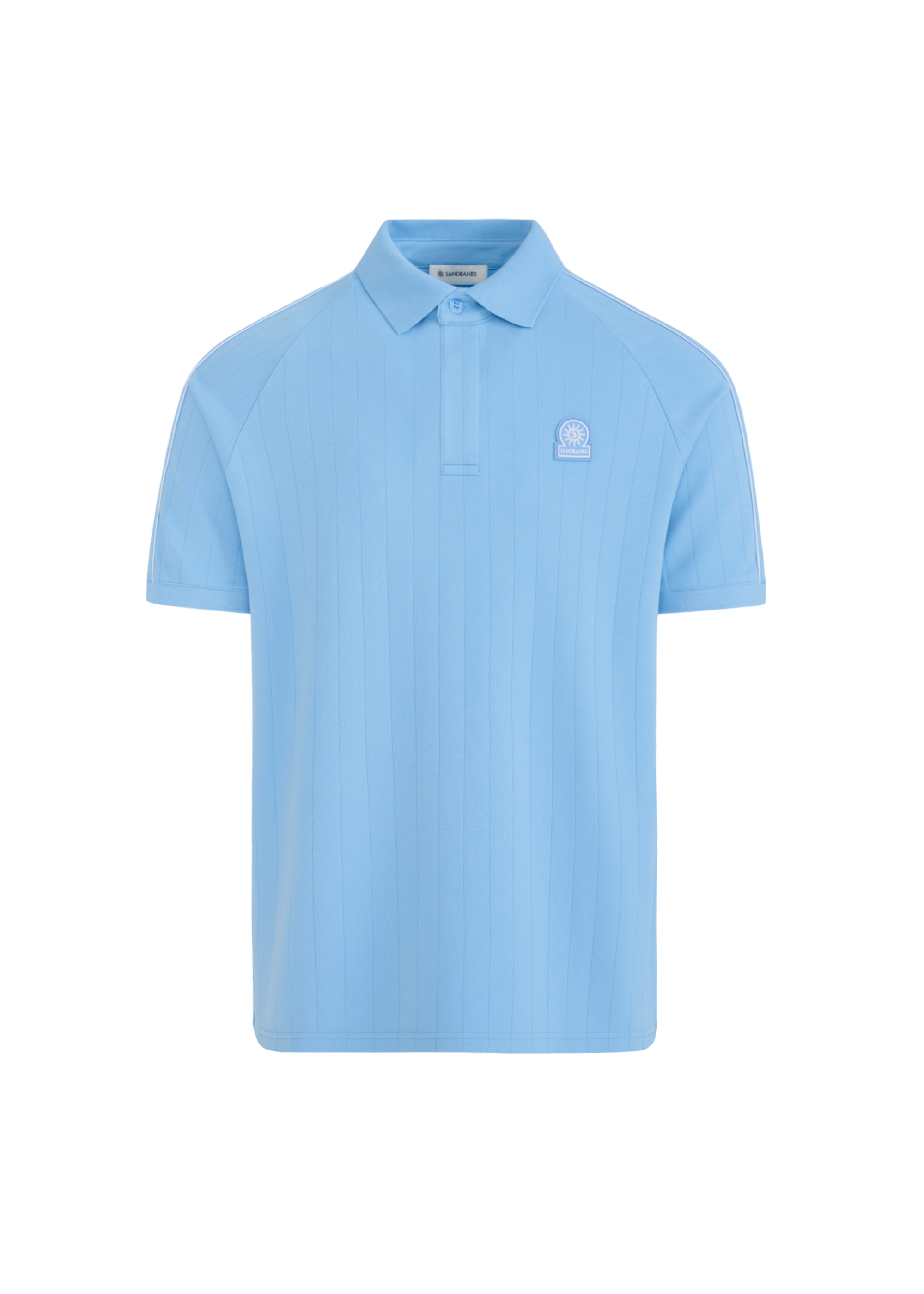 Raglan Panel Piped Polo - Dusty Blue