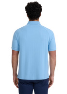 Raglan Panel Piped Polo - Dusty Blue