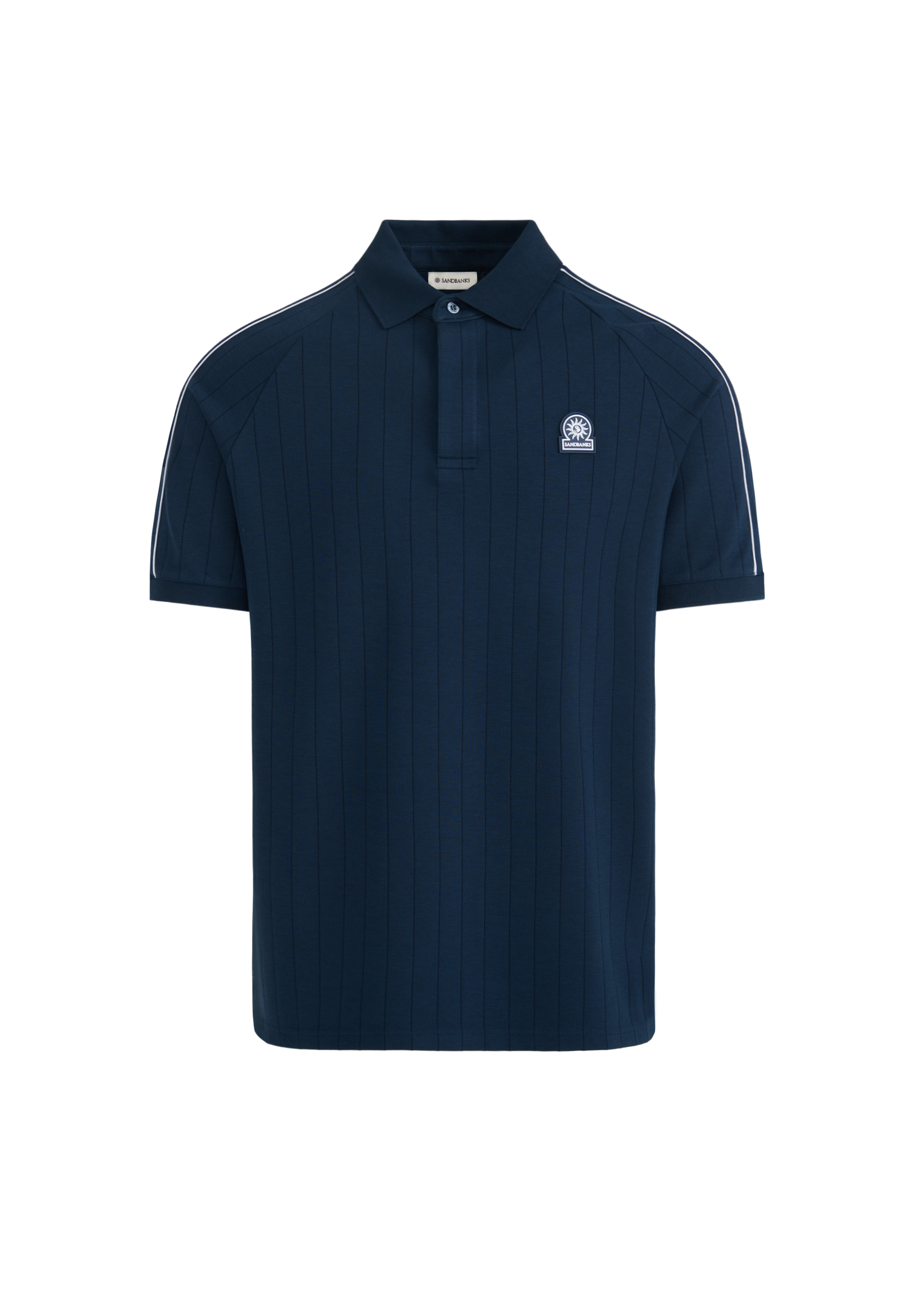 Raglan Panel Piped Polo - Navy