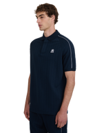 Raglan Panel Piped Polo - Navy