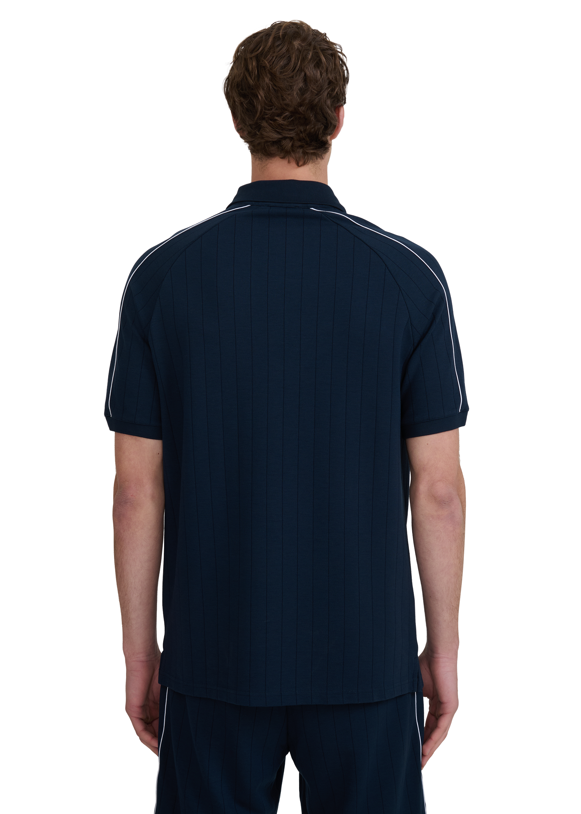 Raglan Panel Piped Polo - Navy