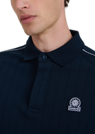 Raglan Panel Piped Polo - Navy