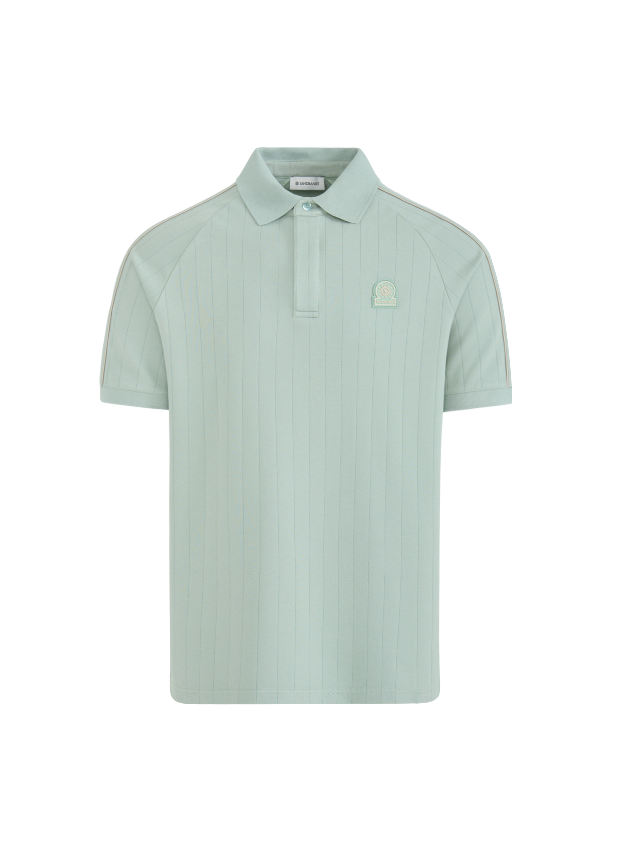 Raglan Panel Piped Polo Shirt - Sage