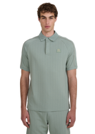 Raglan Panel Piped Polo Shirt - Sage