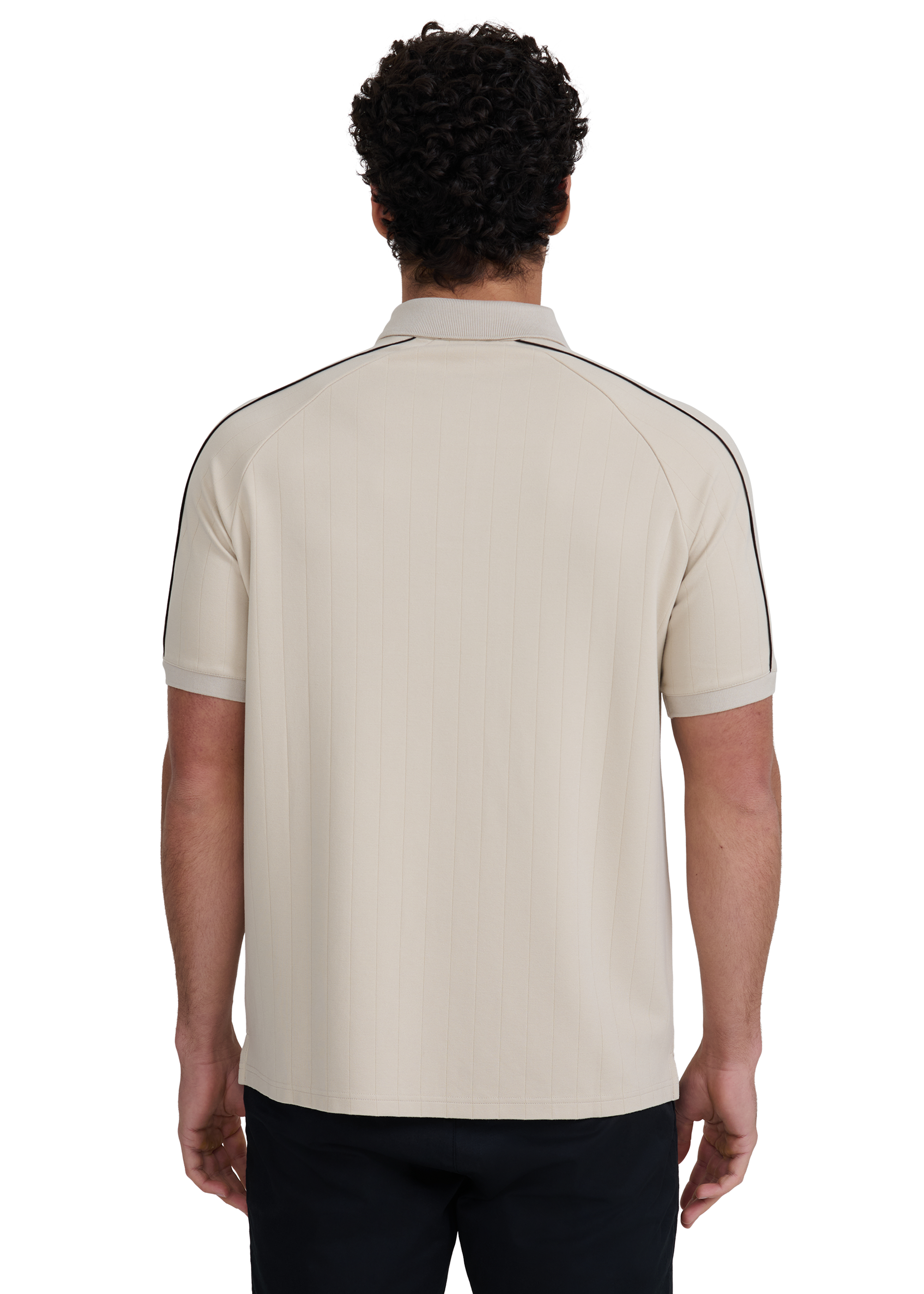 Raglan Panel Piped Polo - Stone
