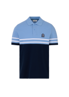 Contrast Stripe Appliqué Polo Shirt - Navy