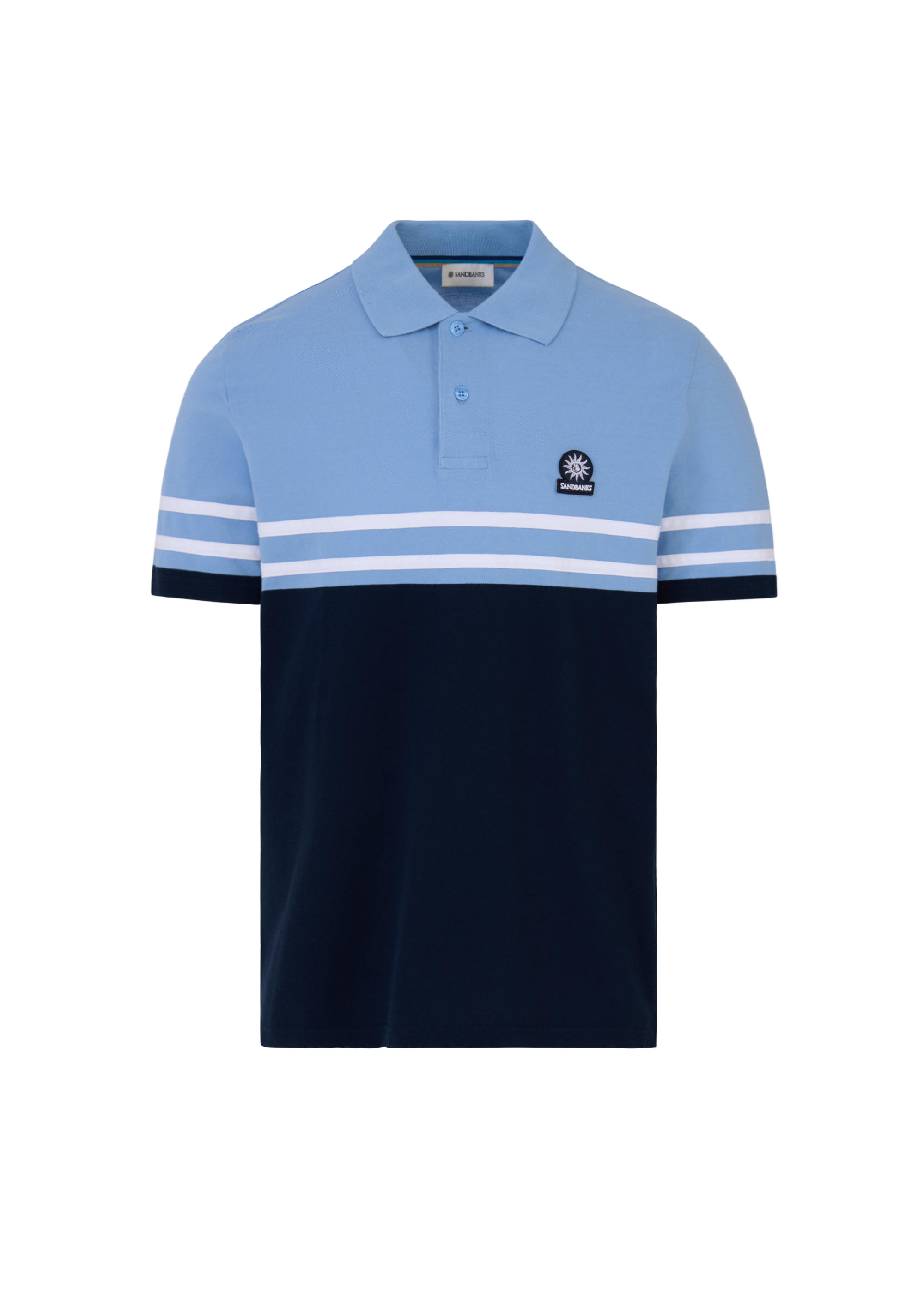 Contrast Stripe Appliqué Polo Shirt - Navy