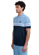 Contrast Stripe Appliqué Polo Shirt - Navy