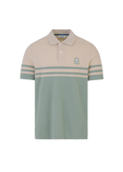 Contrast Stripe Appliqué Polo Shirt - Sage