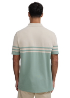 Contrast Stripe Appliqué Polo Shirt - Sage