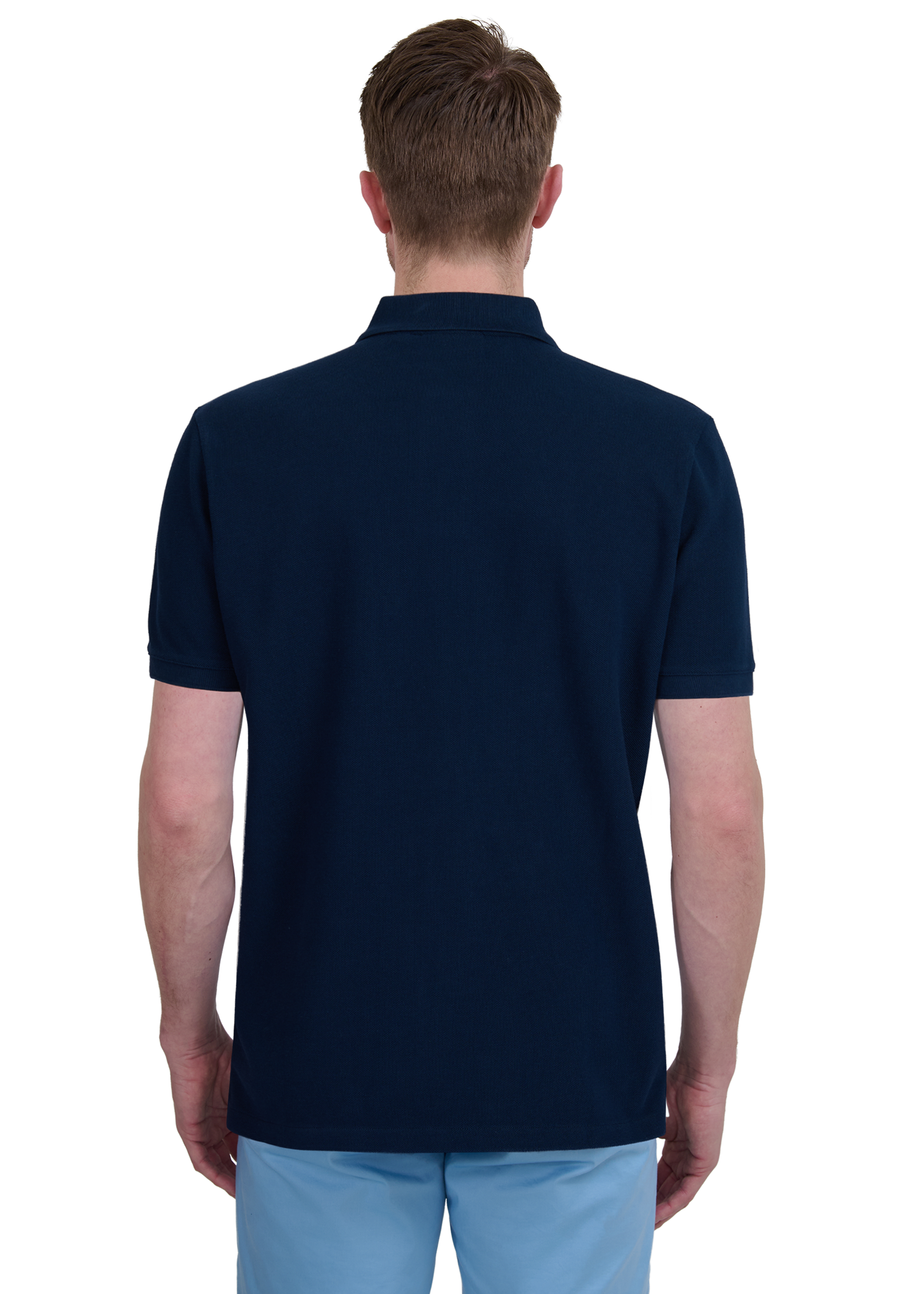 Tri-Colour Zip Polo Shirt - Navy