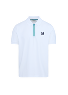 Tri-Colour Zip Polo Shirt - White