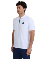 Tri-Colour Zip Polo Shirt - White
