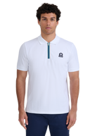 Tri-Colour Zip Polo Shirt - White